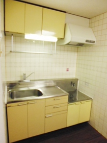 Kitchen. Two-burner gas stove installation Allowed