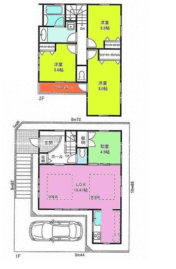 Floor plan. 80 million yen, 4LDK, Land area 100.1 sq m , Building area 98.13 sq m