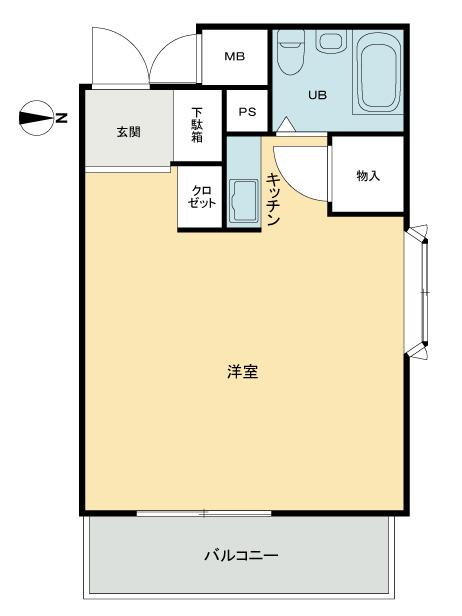 Floor plan. Price 7.8 million yen, Occupied area 16.48 sq m , Balcony area 3.08 sq m floor plan