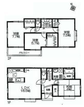 Floor plan. 63,800,000 yen, 4LDK, Land area 167.31 sq m , Building area 103.5 sq m