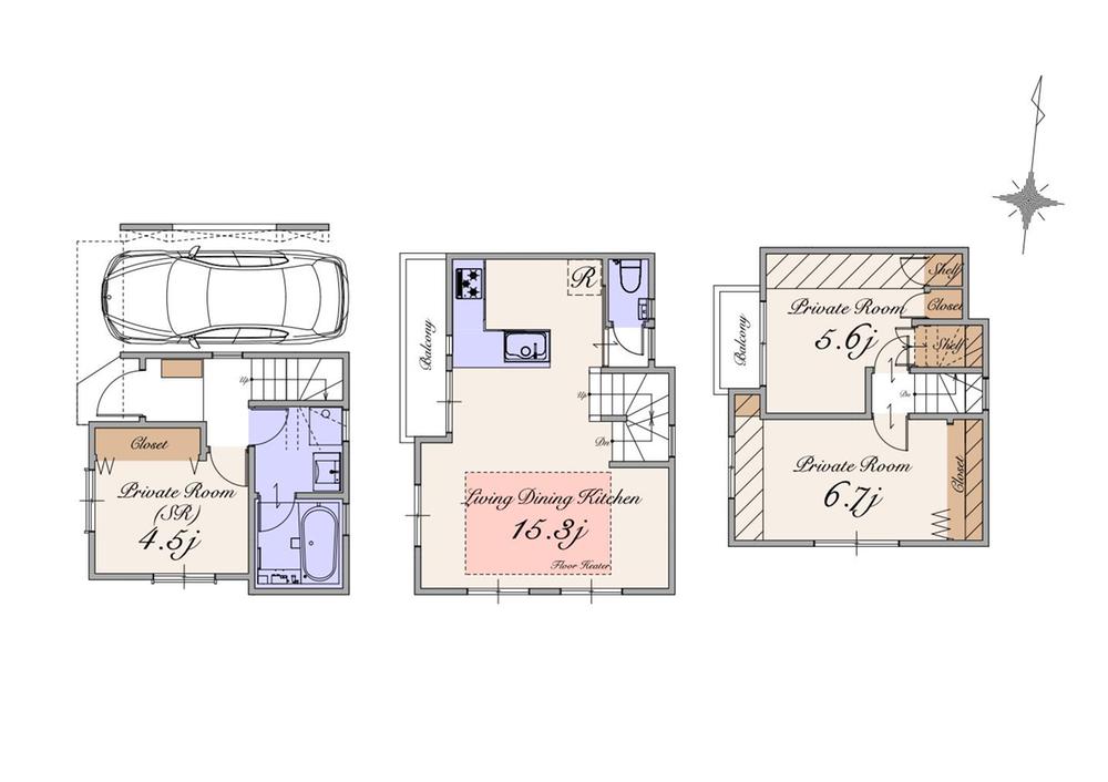 Building plan example (floor plan). Building plan example 2LDK + S, Land price 38,900,000 yen, Land area 50 sq m , Building price 16 million yen, Building area 87 sq m