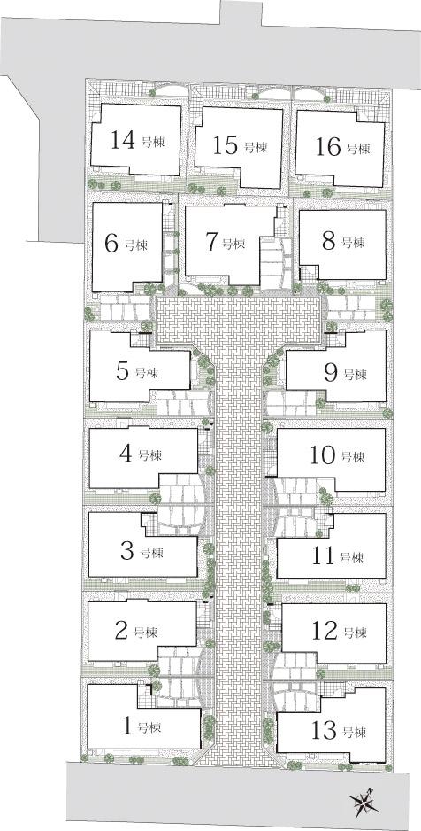 The entire compartment Figure. It devised the arrangement of the carport, To create a number of Sunny space in the city wards, Consideration to the open feeling and openness. Also, The under carport, Providing a rainwater storage tank by natural osmosis, Also consideration to the Regional Disaster Prevention (the entire compartment view)