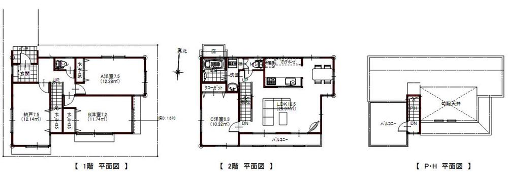 Floor plan. (B Building), Price 59,800,000 yen, 4LDK, Land area 113.95 sq m , Building area 104.49 sq m