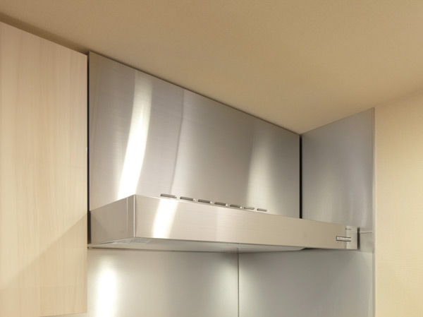 Kitchen.  [Range food] Prevent the intrusion of external sound by closing the automatic shutter of wall air inlet when not in the exhaust, It has extended sound insulation.