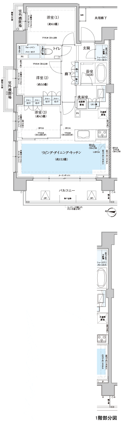 Floor: 3LDK + WIC + SIC, the occupied area: 69.95 sq m