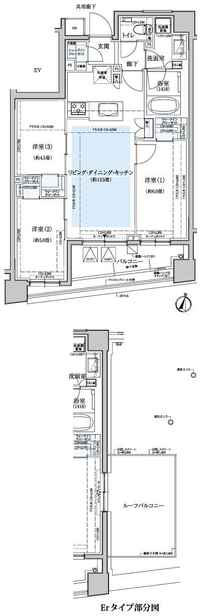 Floor: 3LDK + 3WIC + SIC, the occupied area: 65.07 sq m