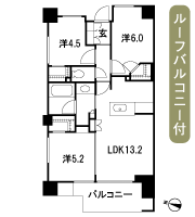 Floor: 3LDK + 3WIC, occupied area: 63.39 sq m