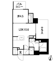 Floor: 1LDK + WIC + SIC, the occupied area: 40.45 sq m