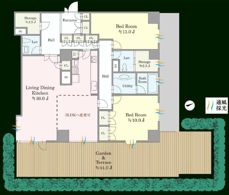 Floor plan. 2LDK, Price 81,800,000 yen, Footprint 137.13 sq m