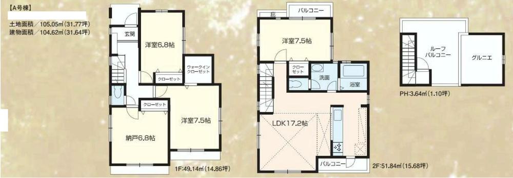 Floor plan. (A), Price 64,800,000 yen, 3LDK+S, Land area 105.05 sq m , Building area 104.62 sq m