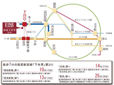 Access view (in the time required for the day. At the time in parentheses commuting)