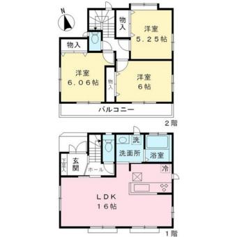 Floor plan. (F Building), Price 50,800,000 yen, 3LDK, Land area 102.01 sq m , Building area 80.31 sq m