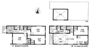 Floor plan. 55,500,000 yen, 4LDK, Land area 82.4 sq m , Building area 81.11 sq m