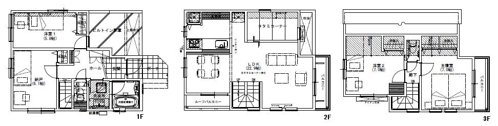 Floor plan. (A Building), Price 67800000 yen, 4LDK, Land area 72.25 sq m , Building area 108.68 sq m