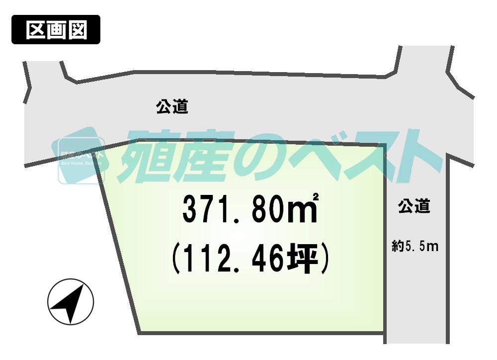 Compartment figure. Land price 198 million yen, Land area 371.8 sq m frontage is also tightly balanced shaping land
