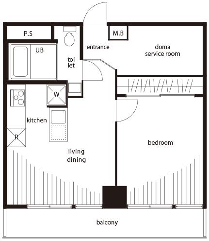 Floor plan. 1LDK + S (storeroom), Price 24,900,000 yen, Footprint 44.8 sq m , Balcony area 7 sq m floor plan