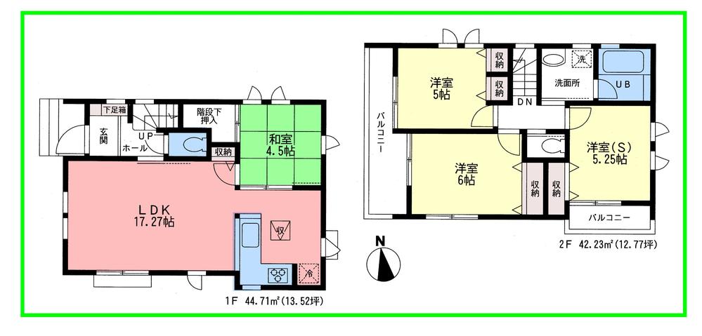 Floor plan. 59,800,000 yen, 4LDK, Land area 86.95 sq m , Building area 86.94 sq m