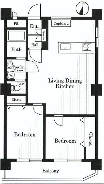 Floor plan. 2LDK, Price 23.8 million yen, Occupied area 61.38 sq m , Balcony area 5.46 sq m