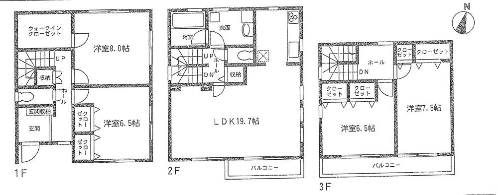 Floor plan. 49,800,000 yen, 4LDK, Land area 83.24 sq m , Building area 125.03 sq m