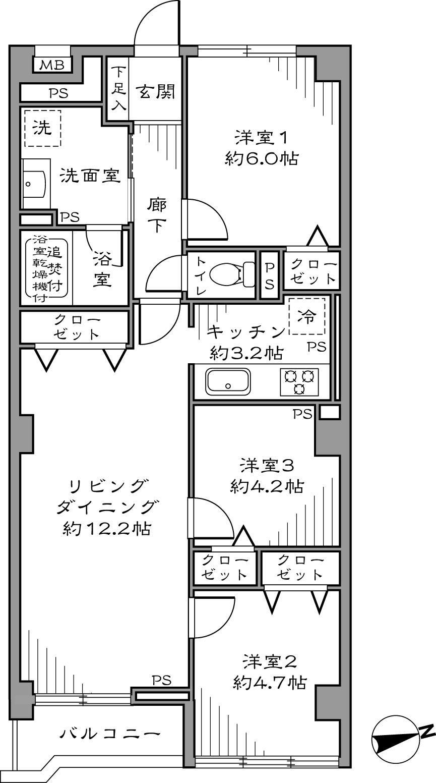 Floor plan. 3LDK 68.49 sq m