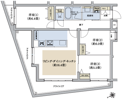 Floor: 3LDK, occupied area: 74.47 sq m, Price: 51,800,000 yen, now on sale