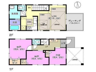 Floor plan. (A Building), Price 48,800,000 yen, 3LDK, Land area 72.93 sq m , Building area 72.9 sq m