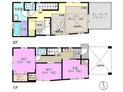 Floor plan. (B Building), Price 46,800,000 yen, 3LDK, Land area 72.92 sq m , Building area 71.54 sq m
