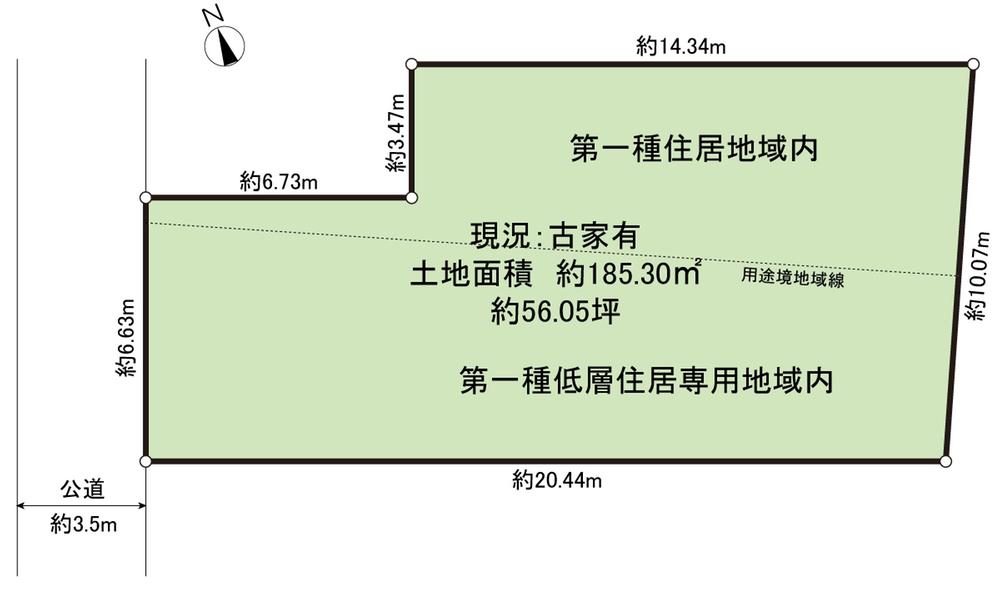 Compartment figure. Land price 69,800,000 yen, Land area 185.3 sq m