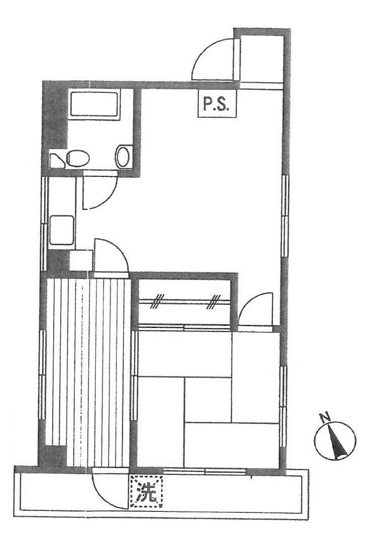 Floor plan. 2DK, Price 9.8 million yen, Occupied area 33.39 sq m , Balcony area 2.31 sq m