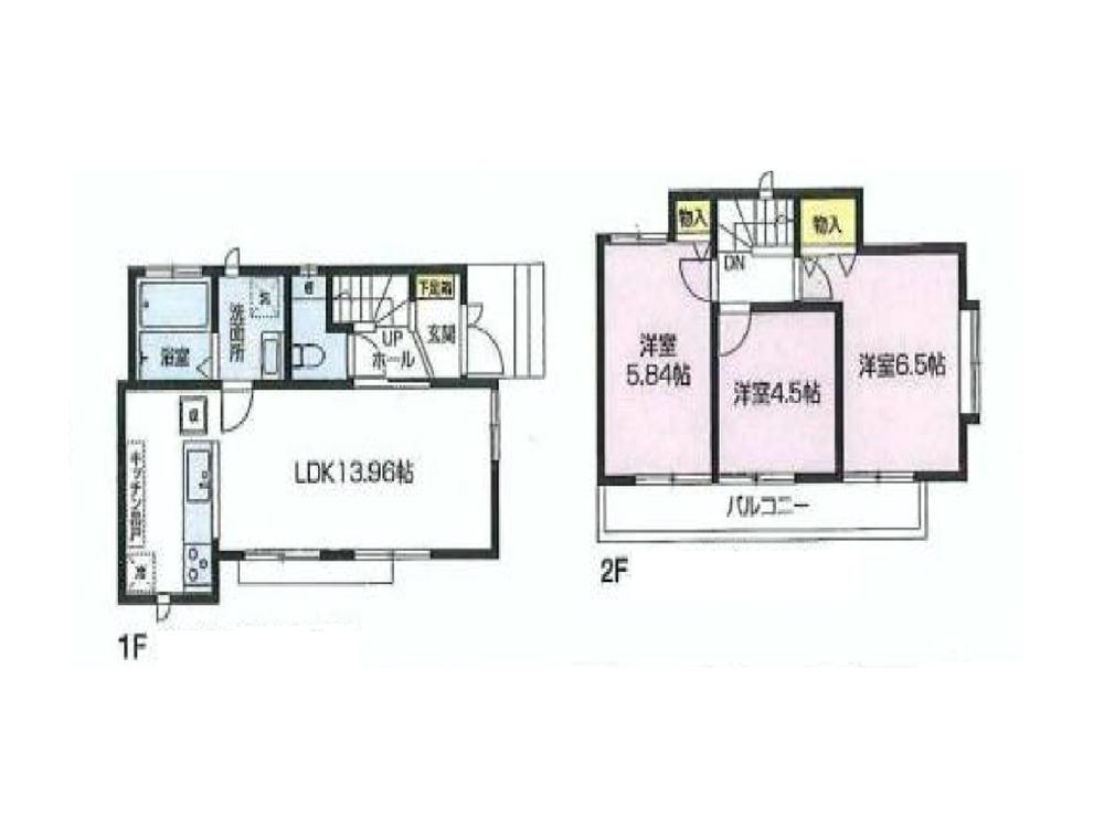 Floor plan. (2), Price 54,800,000 yen, 3LDK, Land area 85.36 sq m , Building area 69.04 sq m