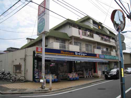 Dorakkusutoa. Seijo 150m until the pharmacy (drugstore)