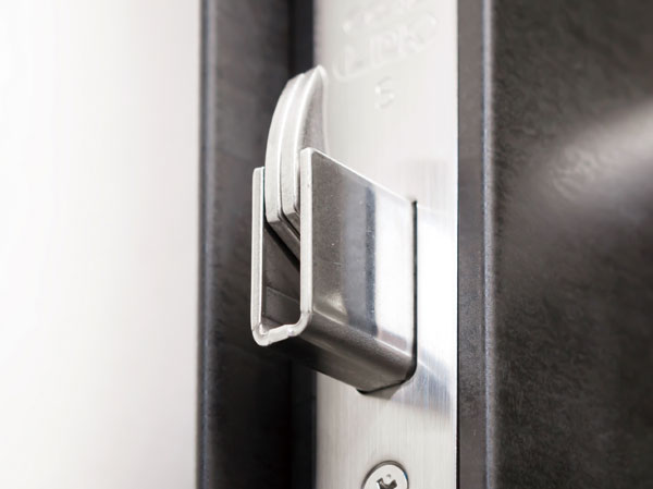 Security.  [Sickle dead bolt] It has adopted a strong sickle dead lock to pry-open due to bar.