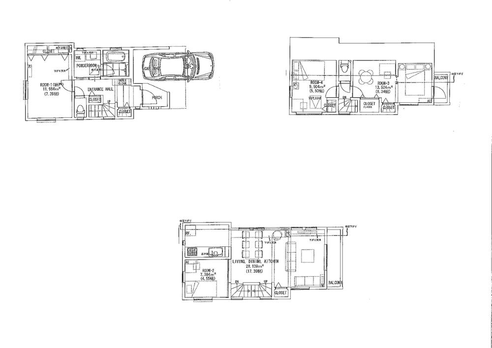 Floor plan. (B), Price 65,800,000 yen, 4LDK, Land area 65.13 sq m , Building area 107.08 sq m