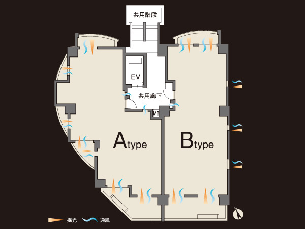Shared facilities.  [Site layout] 1 to 1 floor ~ 2 units (first floor 1 units, 2 ~ I placed the dwelling units of the 7th floor 2 units). By that the shared hallway of each floor center is not facing the opening of the living room, Ensure the independence of each dwelling unit. There is no fear of look into the room from the hallway, It is designed in consideration of the privacy