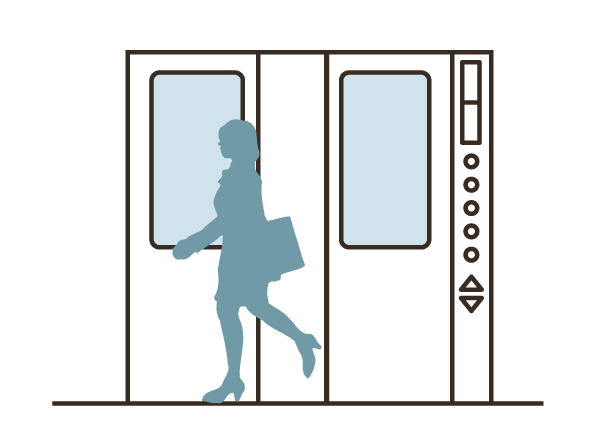 earthquake ・ Disaster-prevention measures.  [Safe elevator system even if the unlikely event of] Preliminary tremor sensing seismic control operation (with restart function). When the earthquake occurred, Sensing a preliminary tremor before the strong sway major motion (S-wave) comes (P-wave) and, Automatic stop at the nearest floor. Open the door, It induces the evacuation of user. When the weak earthquake that does not sense the principal motion, After a certain period of time has passed, Automatically resume operation.