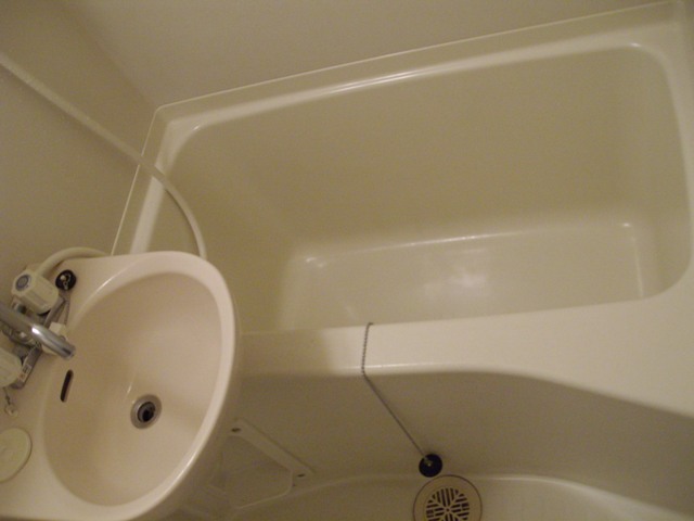 Bath. Large bathtub with a wash basin