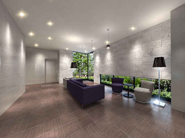 Shared facilities.  [Entrance Hall to welcome the appearance that there is calm and elegance] In the bright impression, Yingbin space strike a graceful and stylish comfort feeling in the wall surface of the detail and subdued lighting. Planting outside the window is accompanied by a color for each season, Will produce moments of hot and pomp. (Entrance Hall Rendering)