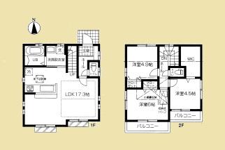 Floor plan. (1 Building), Price 49,800,000 yen, 3LDK, Land area 83.75 sq m , Building area 78.57 sq m