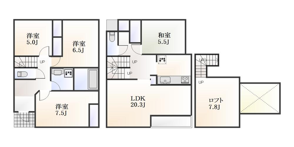 Floor plan. 61,800,000 yen, 4LDK, Land area 109.94 sq m , Building area 99.92 sq m