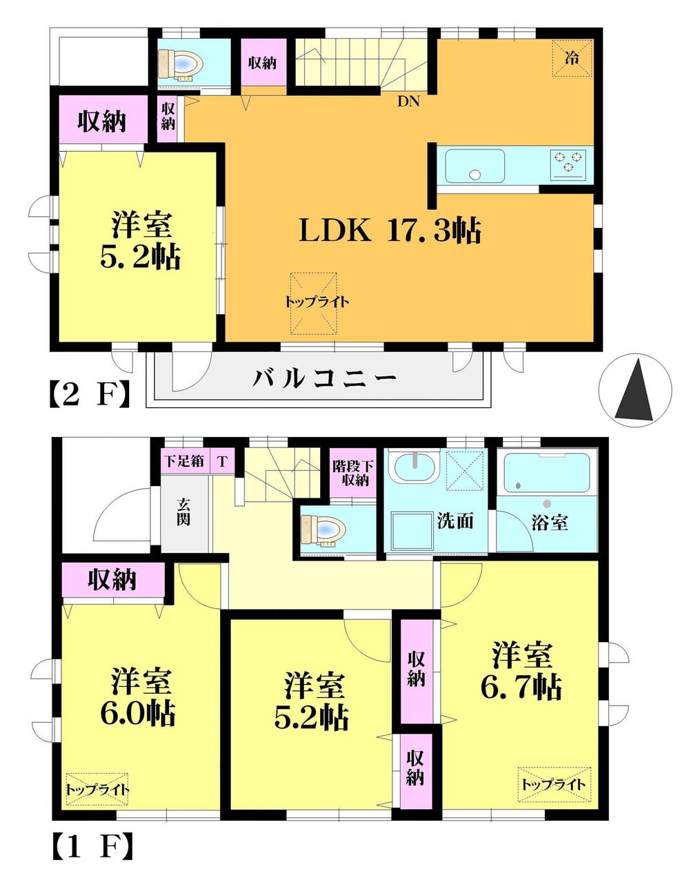 Floor plan. (I Building), Price 55,800,000 yen, 4LDK, Land area 95.3 sq m , Building area 92.53 sq m