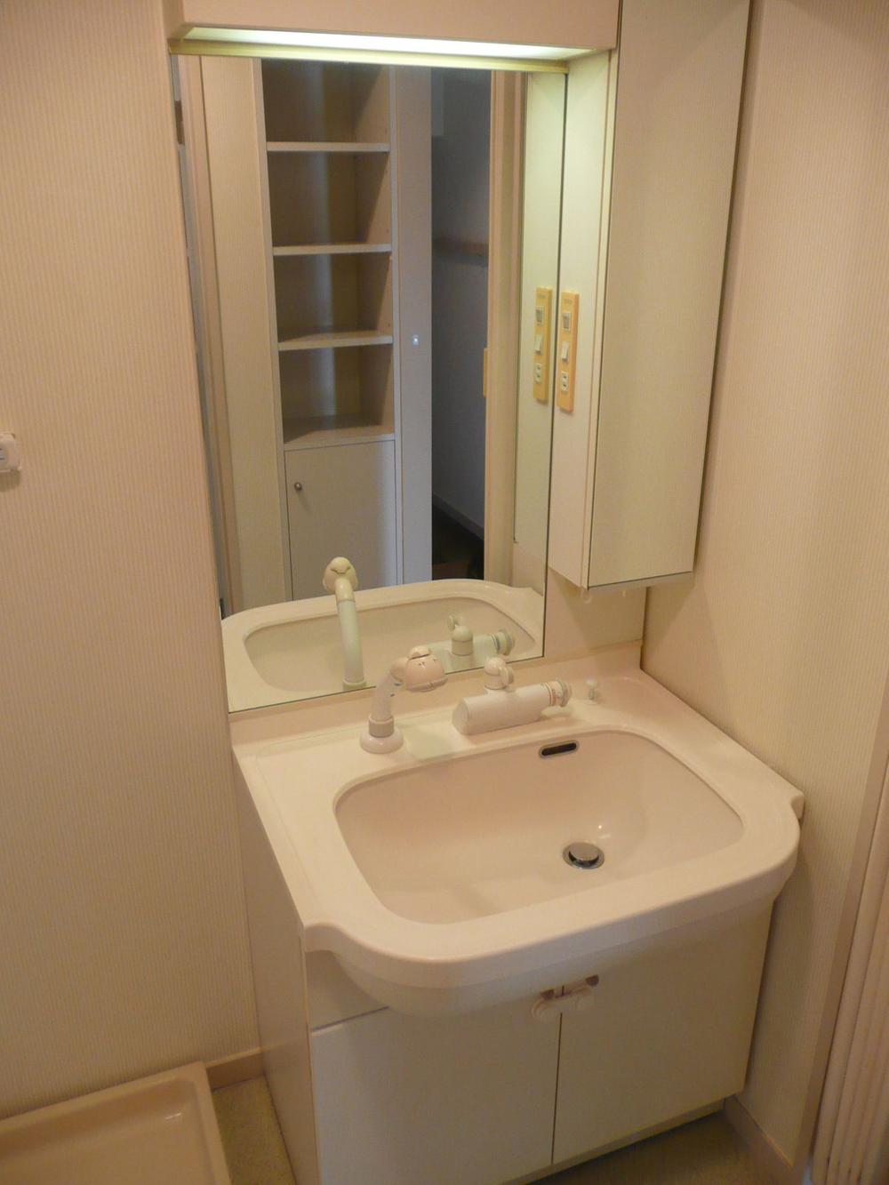 Wash basin, toilet. Bathroom vanity