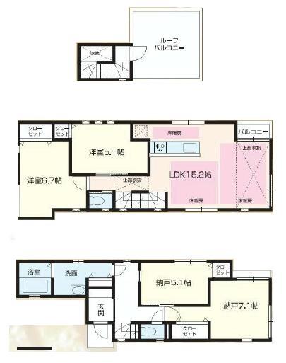 Floor plan. 47,800,000 yen, 4LDK, Land area 83.55 sq m , Building area 100.48 sq m