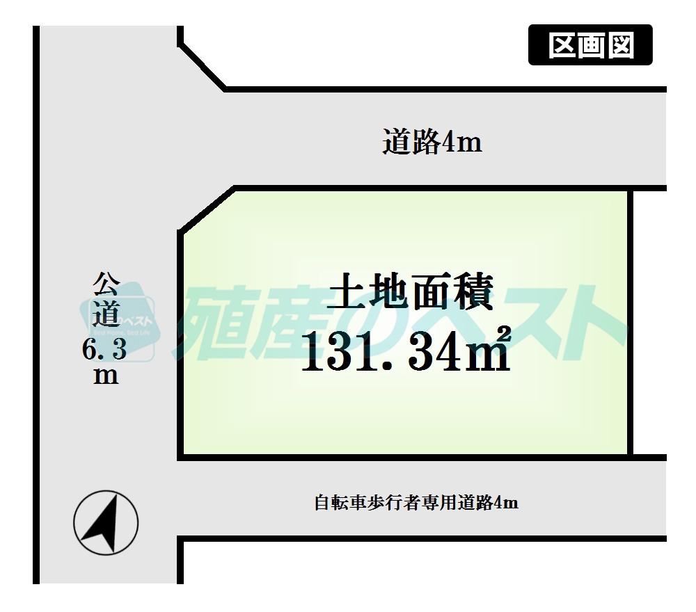 Compartment figure. Land price 53,800,000 yen, Land area 131.34 sq m