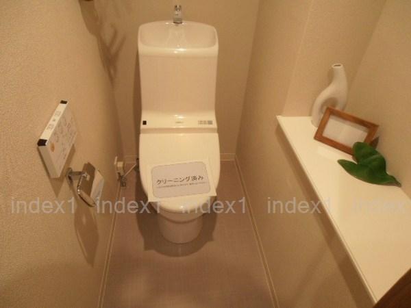 Toilet. Happy is with a bidet