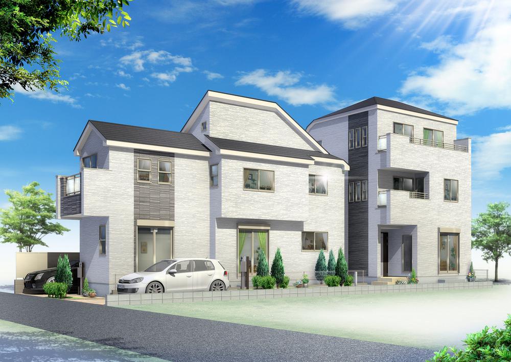 Rendering (appearance). Complete image is Perth. Outer wall with a profound feeling for us to produce a feeling of luxury. Place a large number of window, Is a design consideration to lighting.