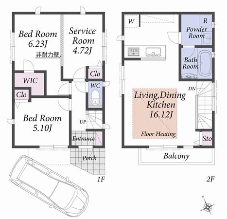 Building plan example (floor plan). Reference plan floor plan 11.8 million yen ・ 71.7 sq m ・ A Building