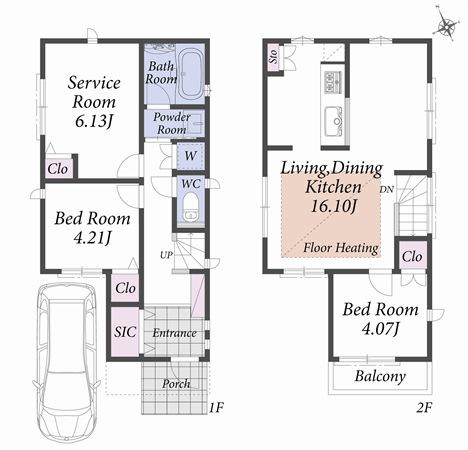 Building plan example (floor plan). Reference plan floor plan 11.8 million yen ・ 71.18 sq m ・ B Building