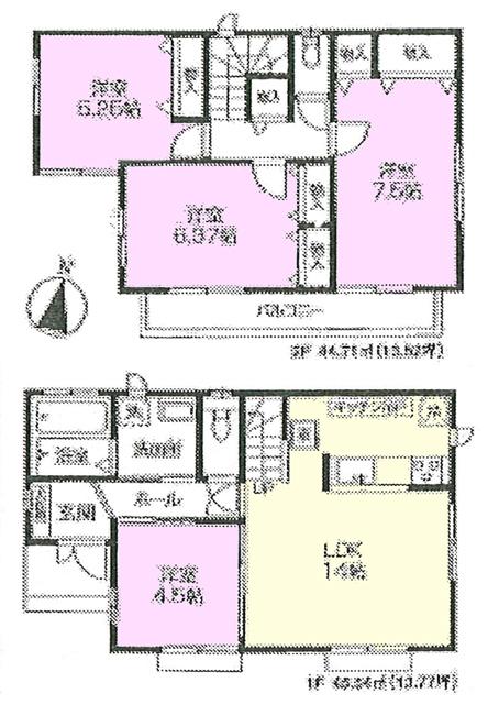 Floor plan. 62,800,000 yen, 4LDK, Land area 113.96 sq m , Building area 90.25 sq m