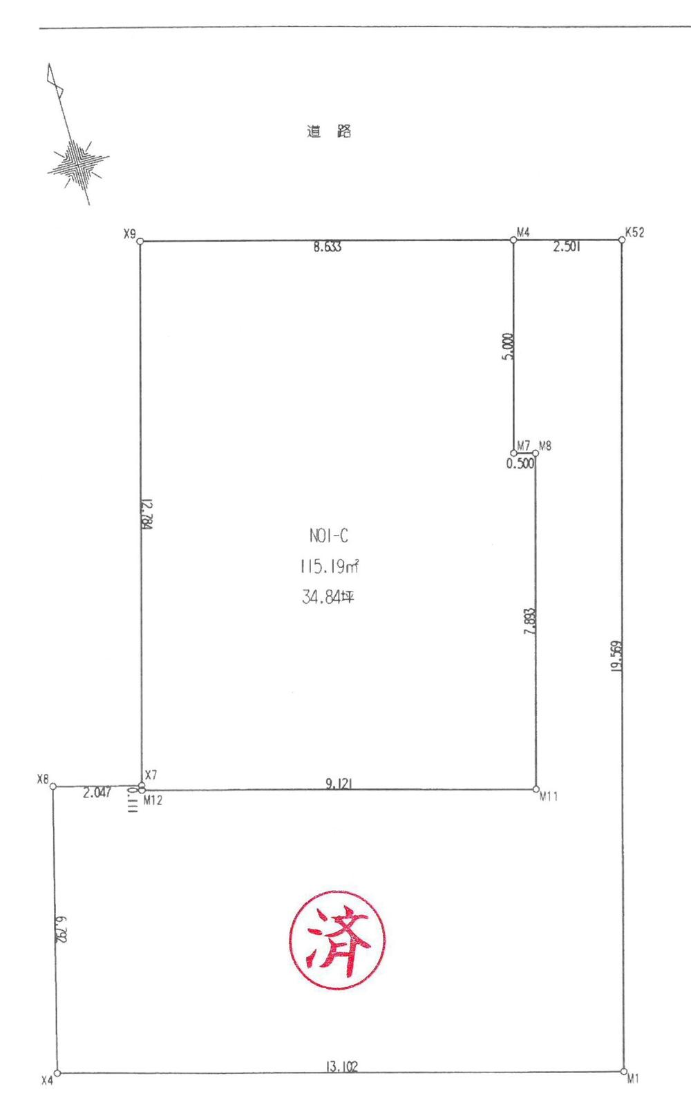 Compartment figure. Land price 78,300,000 yen, Land area 115.19 sq m