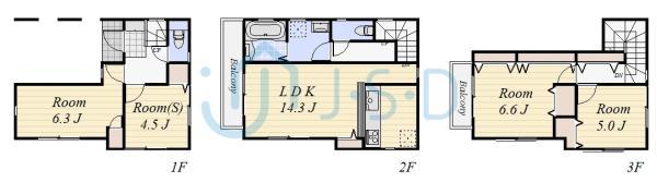 Floor plan. 56,800,000 yen, 3LDK+S, Land area 61.38 sq m , Building area 101.66 sq m
